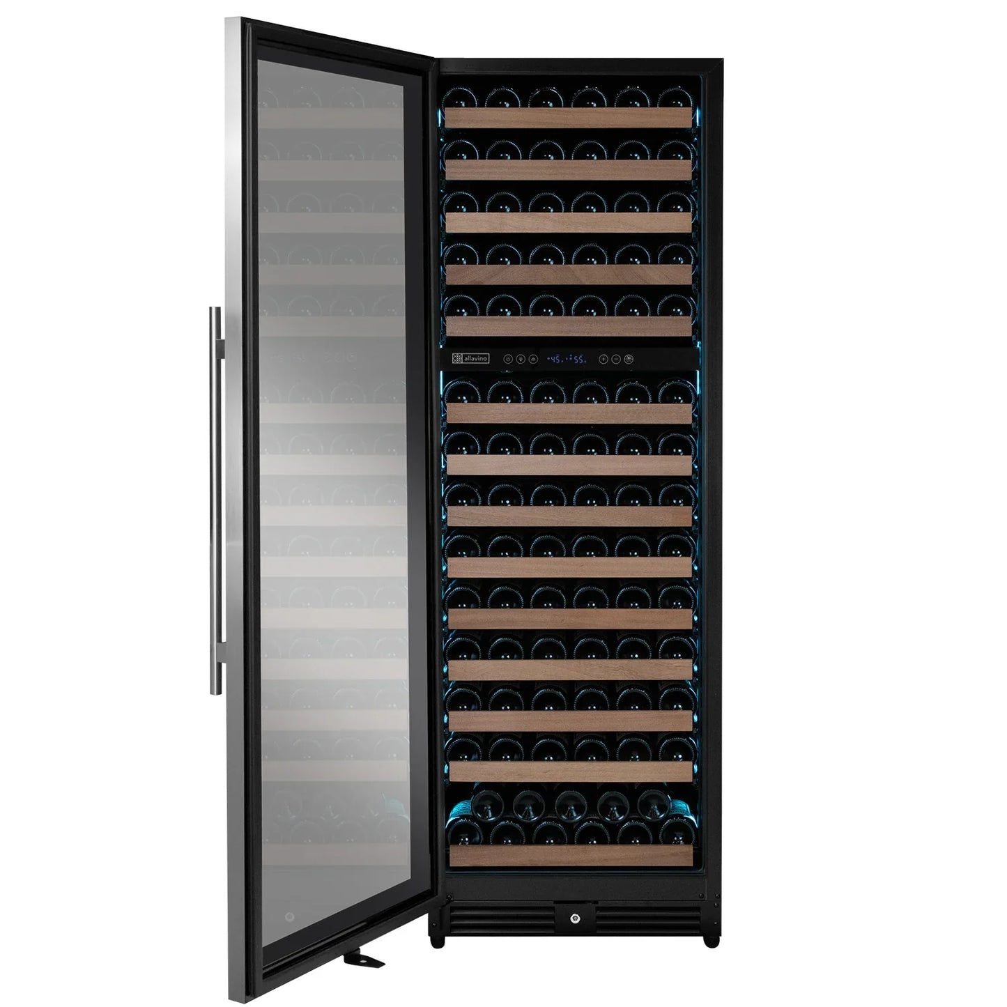 Allavino Reserva Series 154 Bottle 71" Tall Dual Zone Left Hinge Stainless Steel Wine Refrigerator