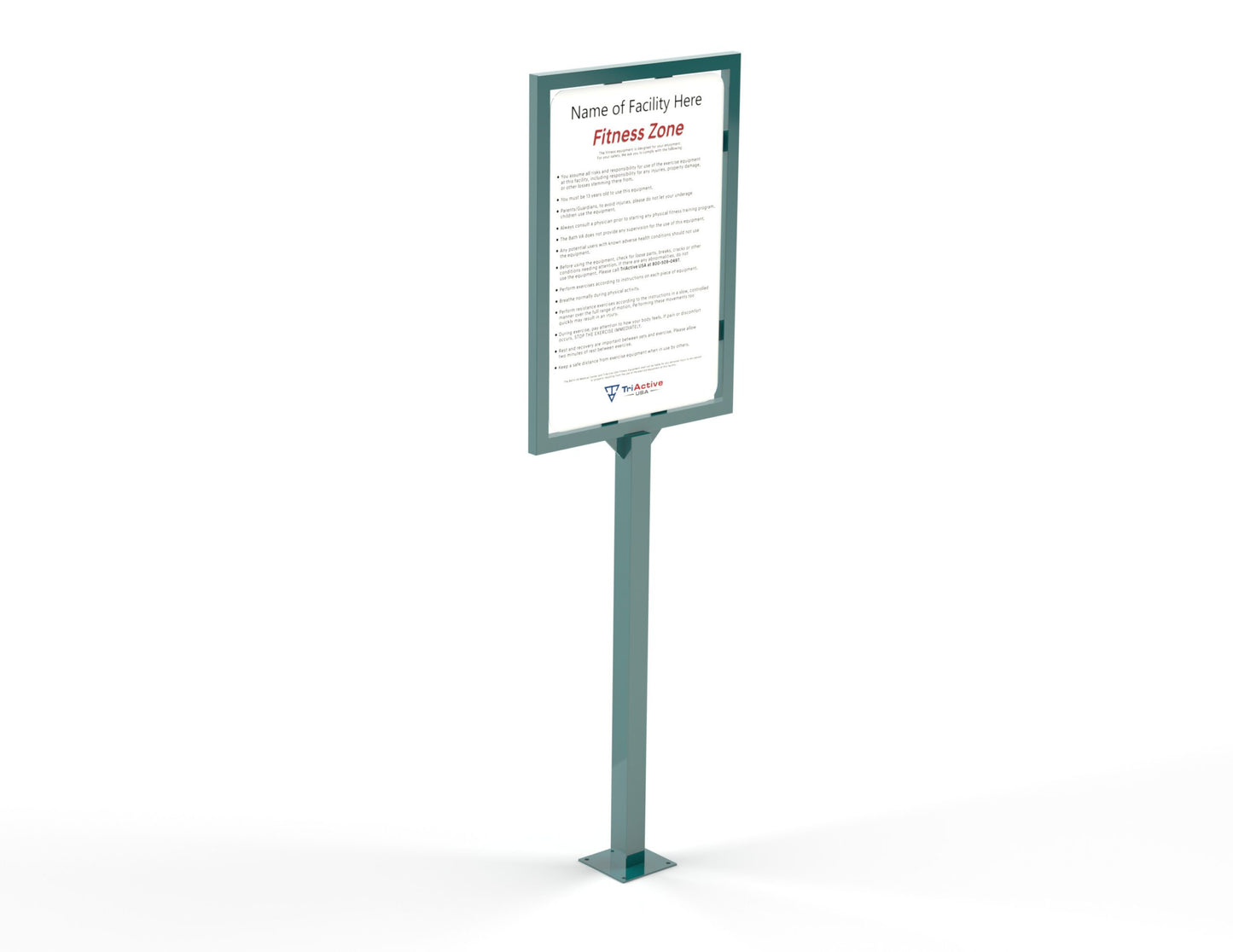 TriActive USA Announcement Sign for Outdoor Fitness Equipment