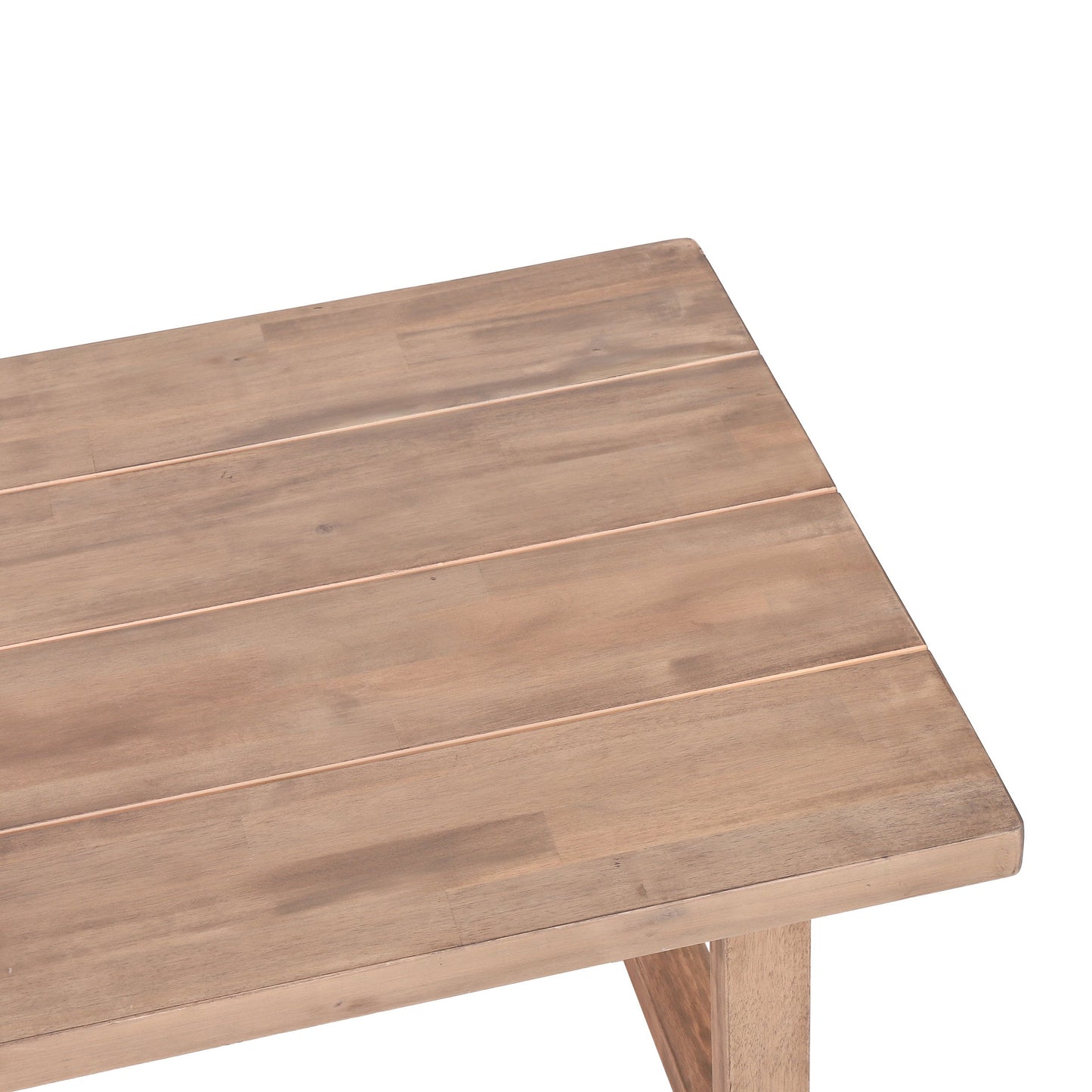 Outdoor Acacia Wood Loveseat and Coffee Table Set with Cushions