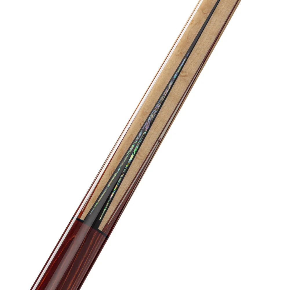 Lucasi Custom Natural Birdseye Maple & Black/White Mother of Pearl Inlays Wrapless Cue