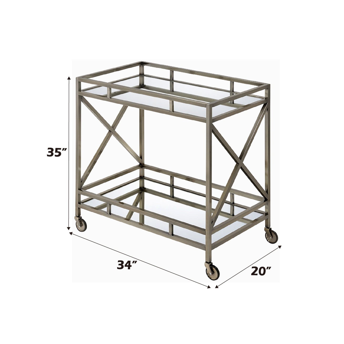 Kristensen - Serving Cart - Antique Gold