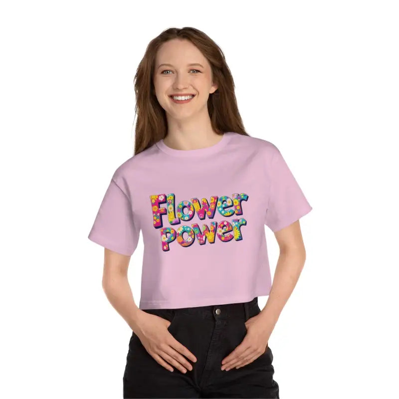 Ocean State Styles Womens T Shirt Flower Power Cropped