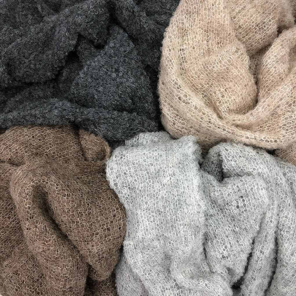 Charcoal Alpaca Scarf Oversized Ultra Plush Lightweight Warm Soft Thermal Wrap