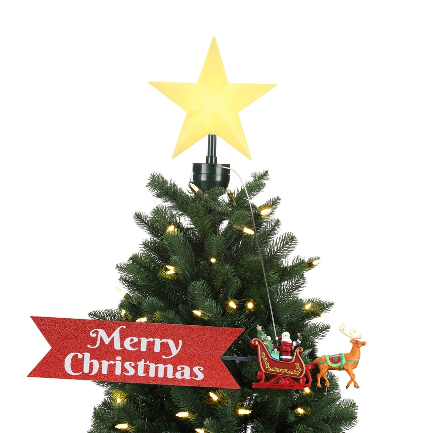 Animated Tree Topper Santa's Sleigh