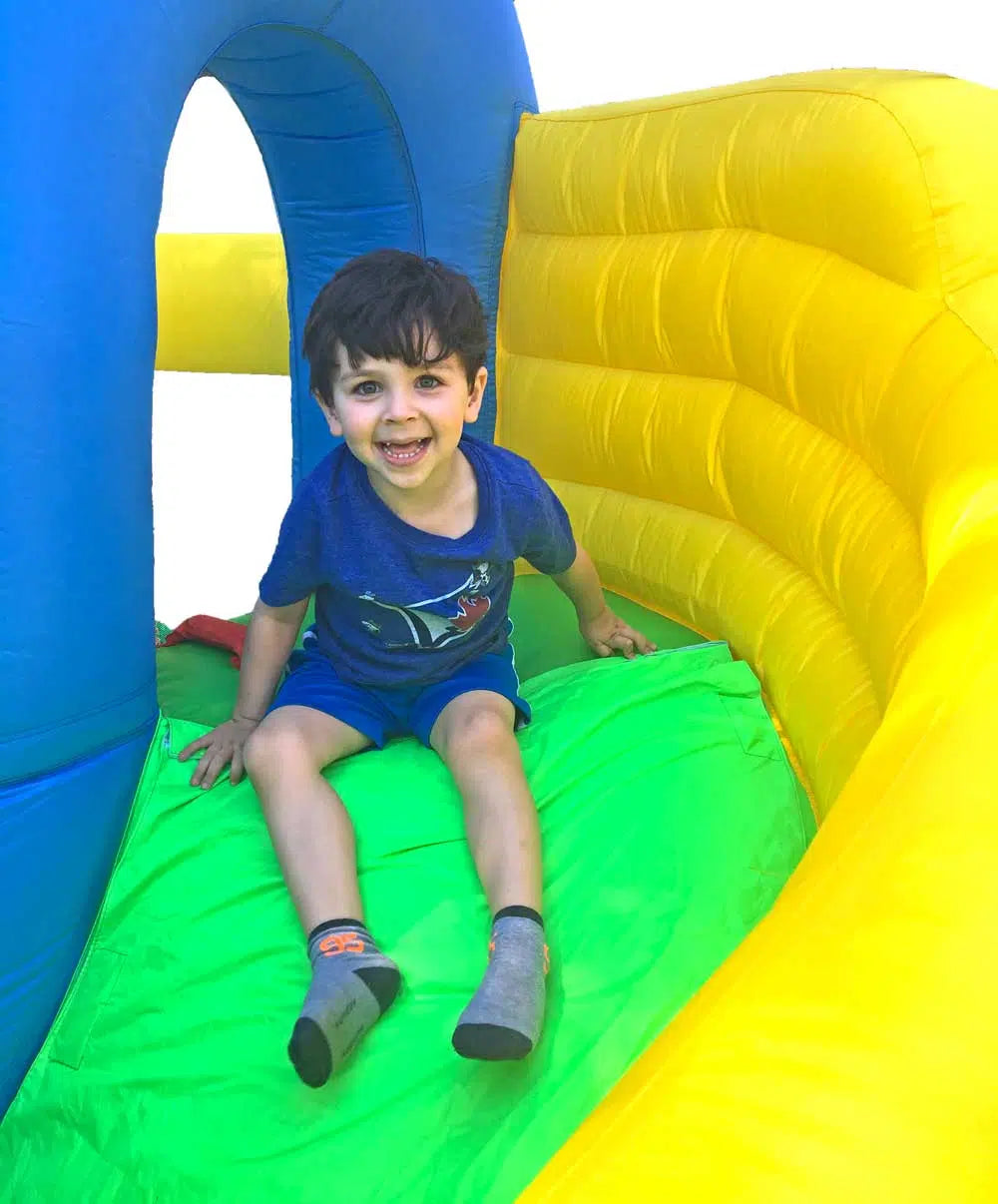 Island Hopper Curved Double Slide Bounce House