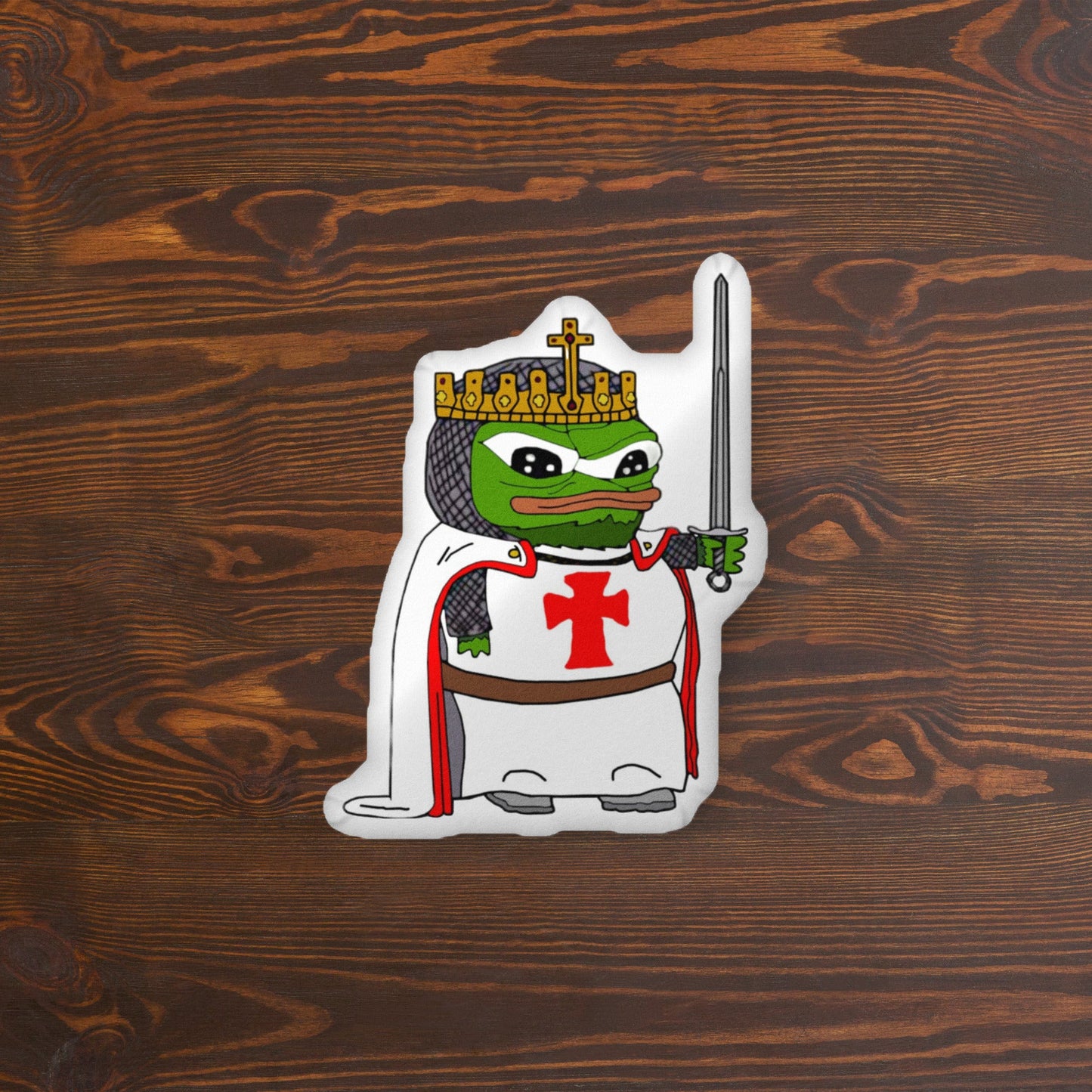 Crusader Pepe Dreams of Glory Custom Shaped Pillow - Deus Vult - 4LibertyShop.com