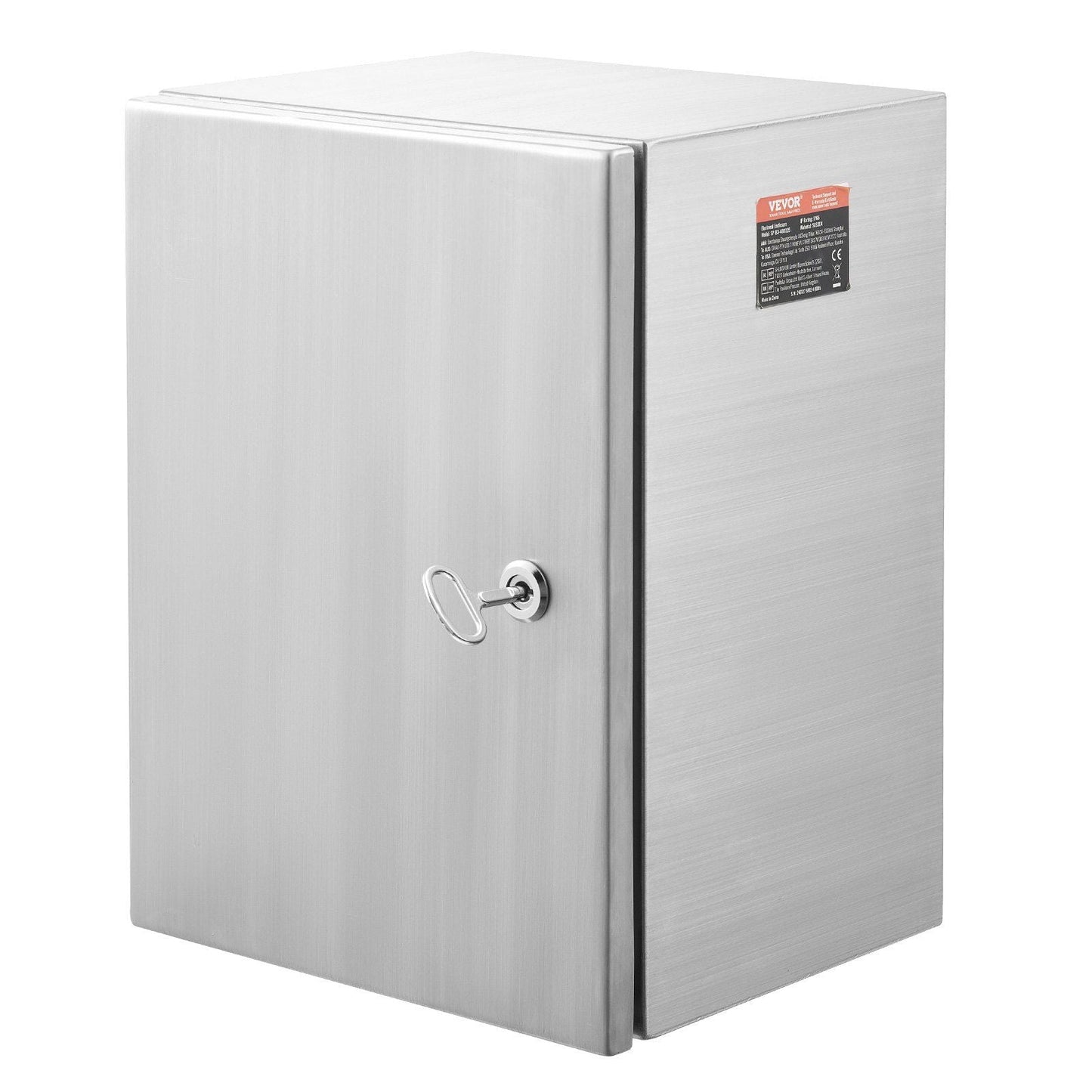 Steel Electrical Box, 16"x 12"x 10", 304 Stainless Steel Electrical Enclosure Box, Wall-Mounted Outdoor Electrical Electronic Equipment Enclosure with Mounting Plate Hinges Lock, IP66 Waterproof