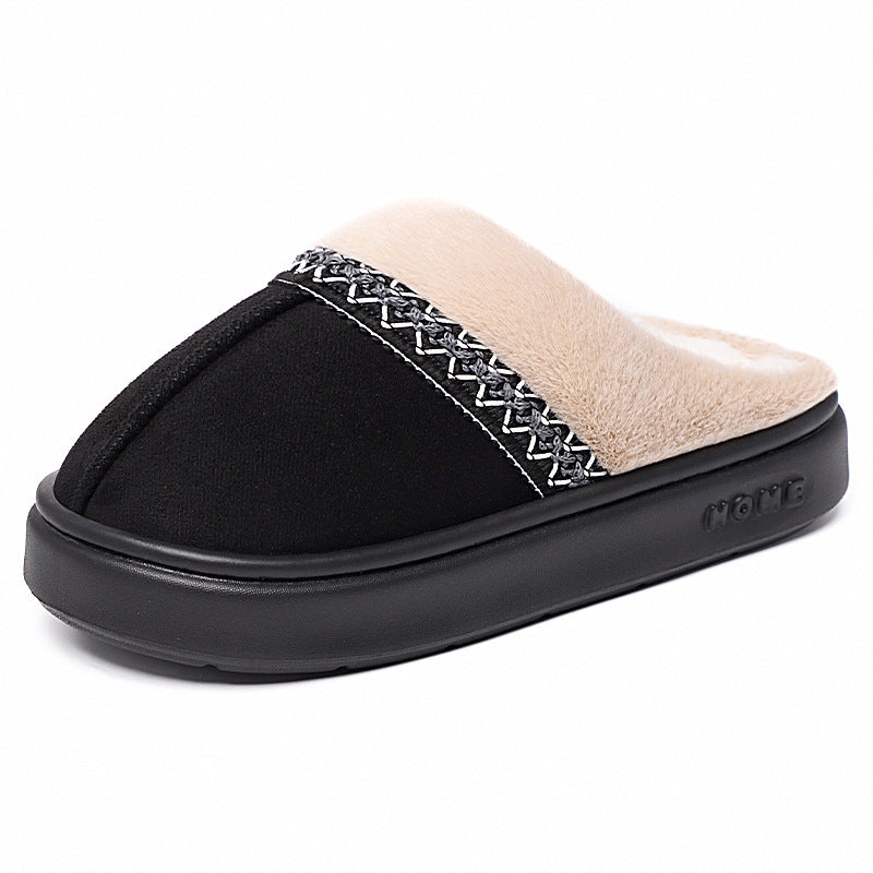 Women's Cotton Shoes Fleece-lined Thickened Plus Size Cotton Slippers