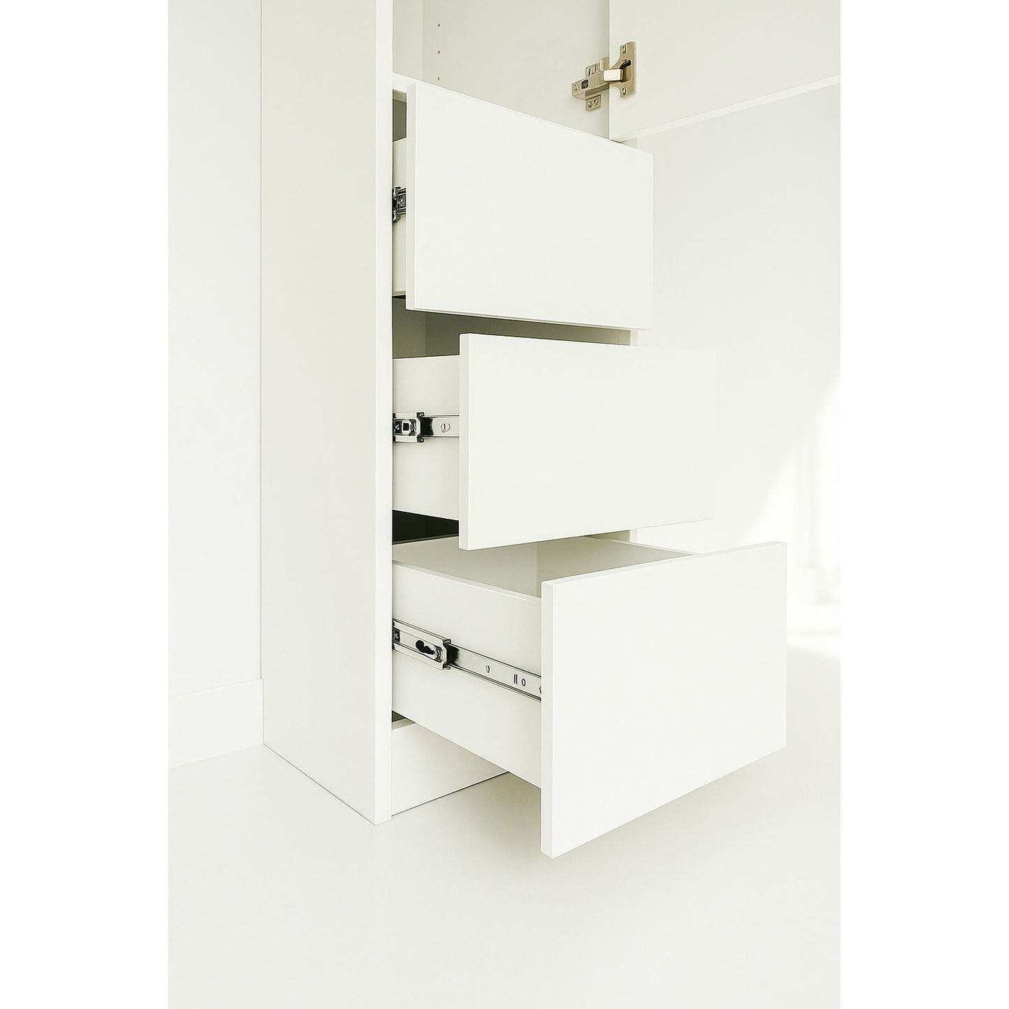 Elise - Modular Closet System With Mirror - White - Wood
