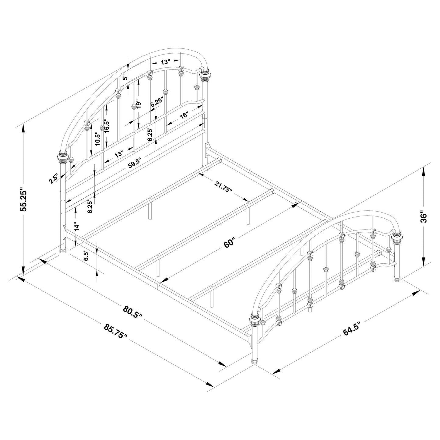 Juneau - Bed With Curved Headboard And Footboard