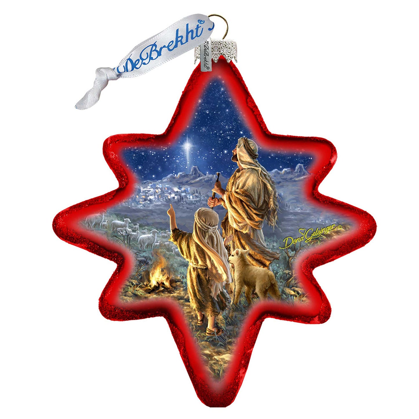 Guiding Light Glass Ornament by D. Gelsinger - Christmas Santa Snowman Decor - 755-109-DG