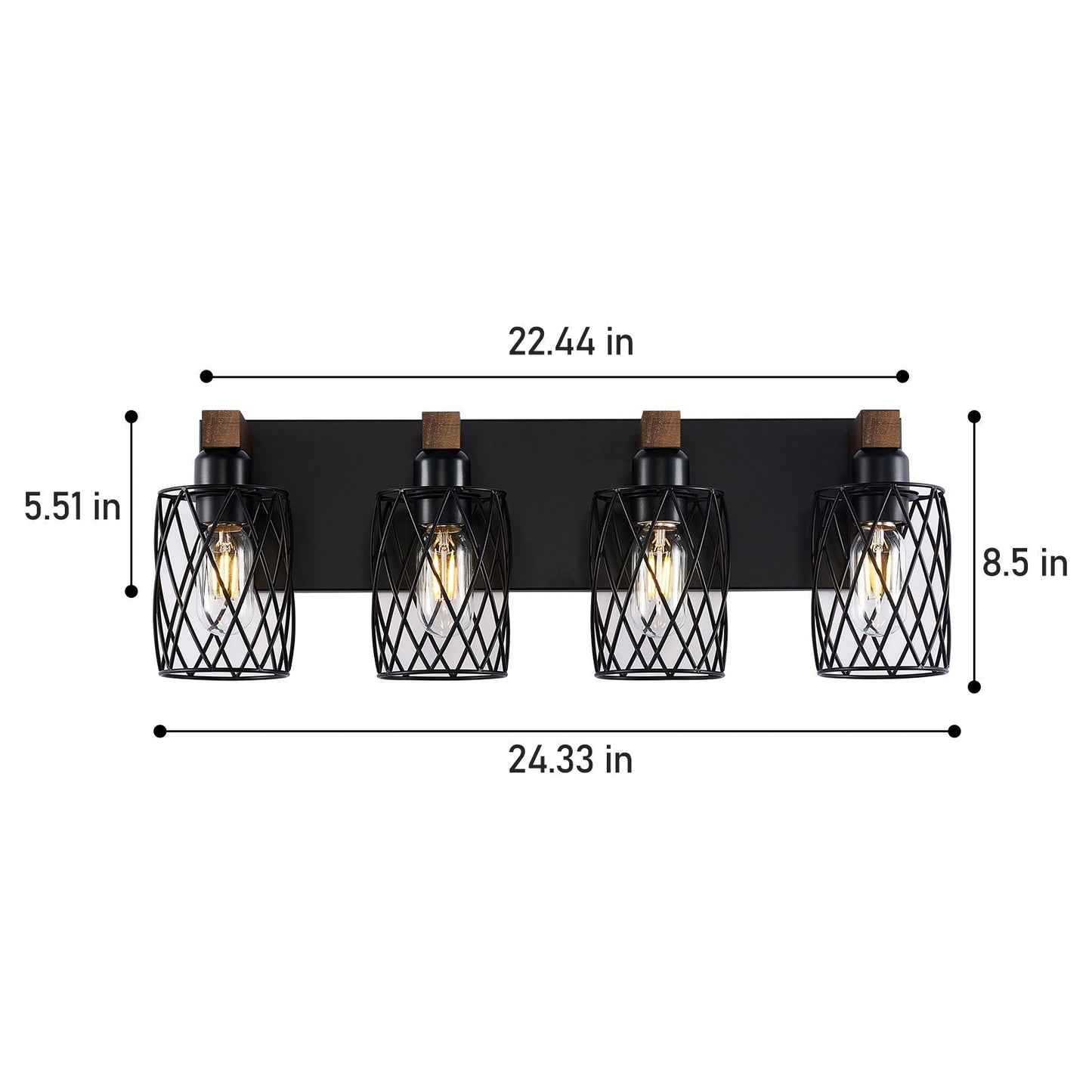 Bathroom Vanity Light, Wall Sconce With Cage Shade