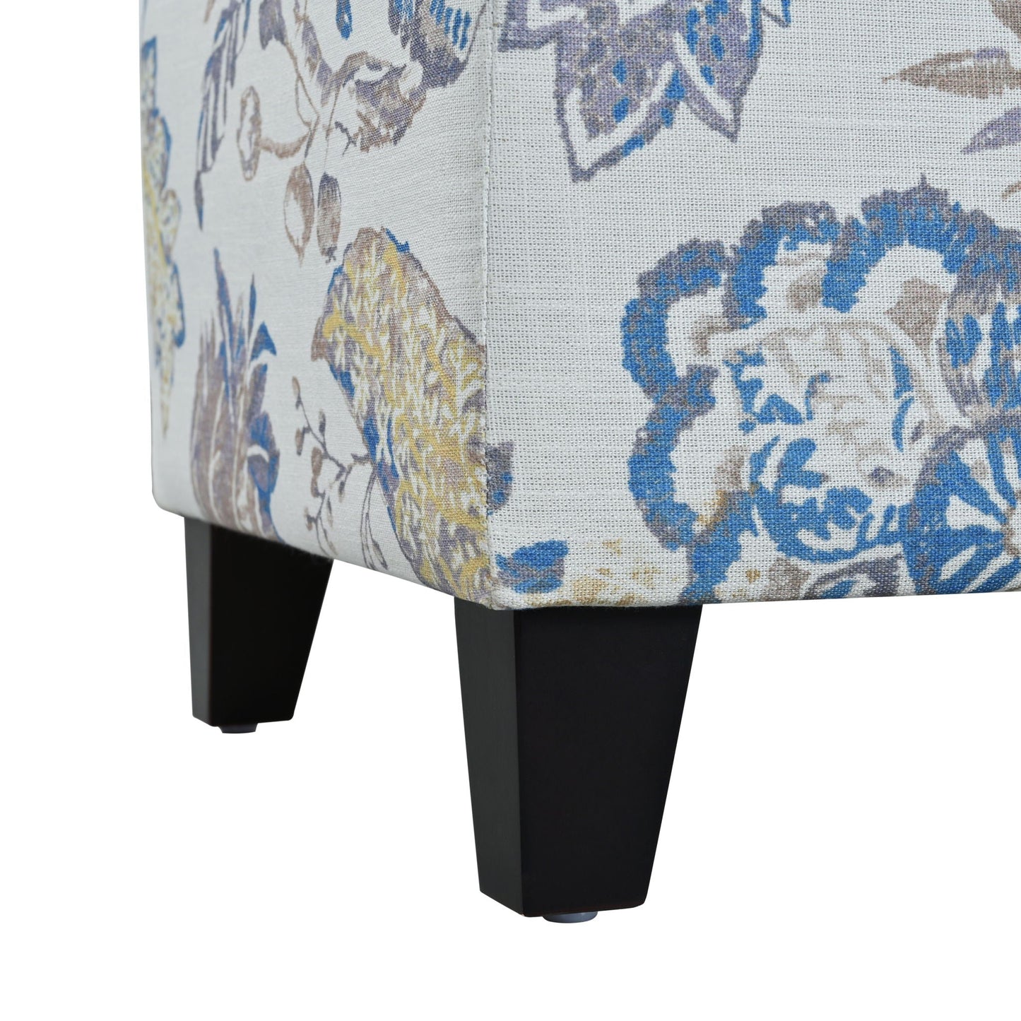 Luxury Storage Ottoman With Floral Patterned Fabric