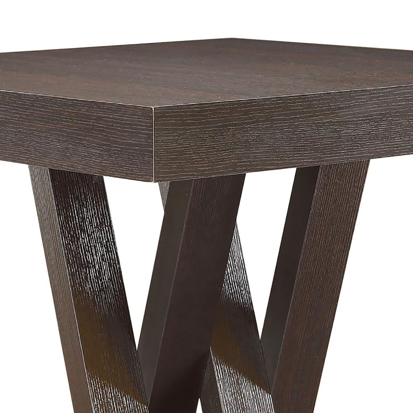 Double X Base Square Bar Table - Cappuccino