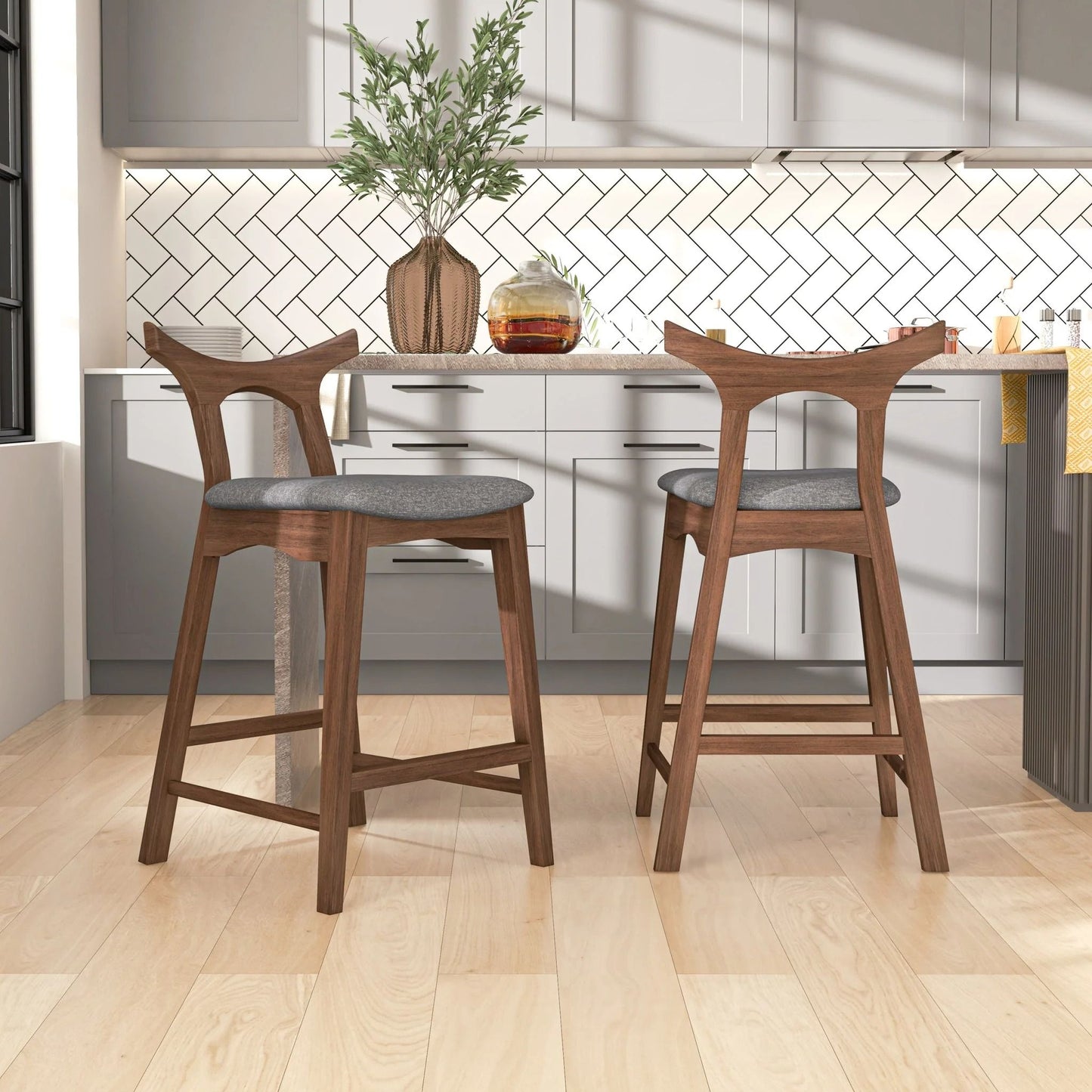 Hester - Upholstered, Square Bar Chair (Set of 2)