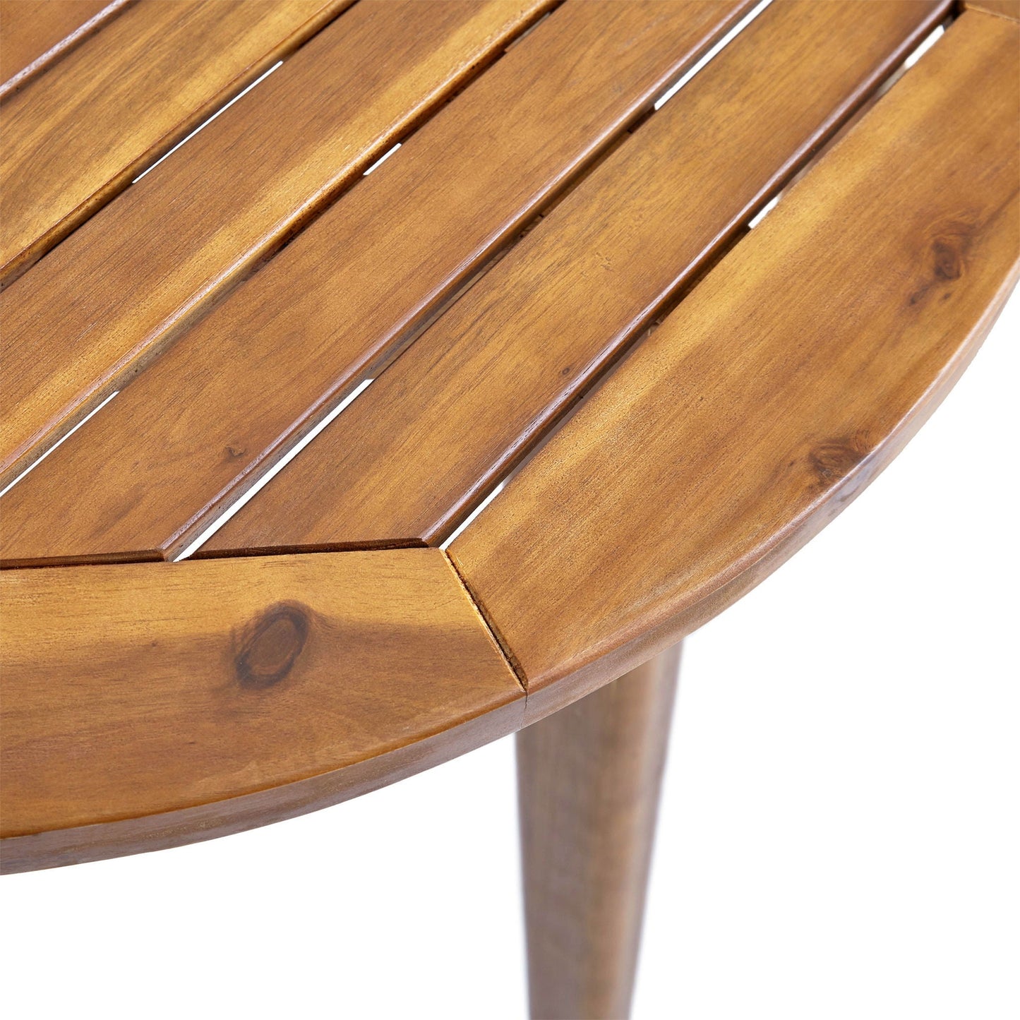 Stamford Modern Outdoor Bistro Table with Water-Resistant Teak