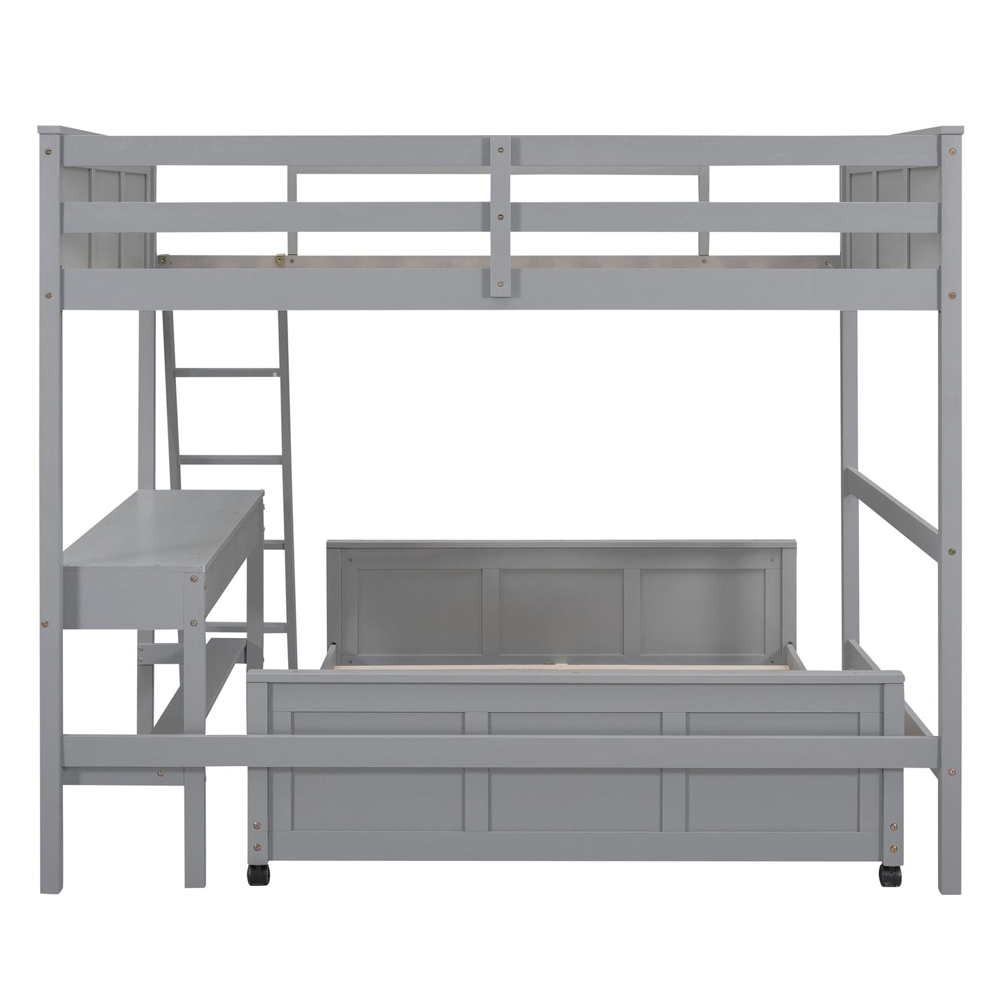 Full Over Full Bunk Bed With Desk