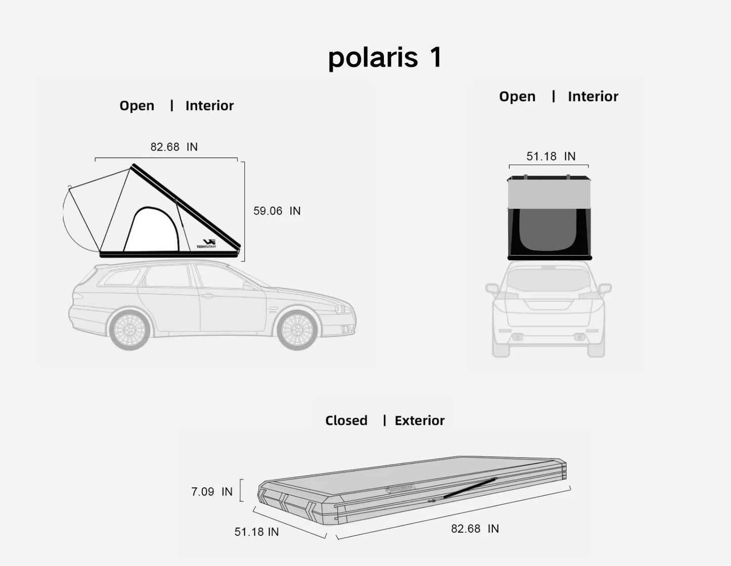 Naturnest Polaris Triangle Roof Top Tent