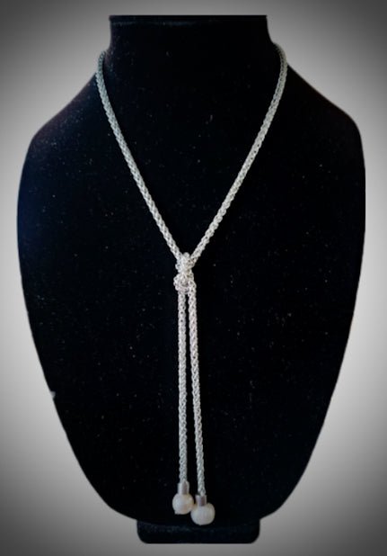 Gold Tie Y Lariat Necklace