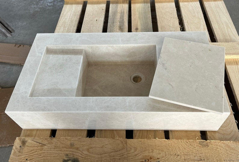 Custom Marble Sink Light Pearl (NS-049)