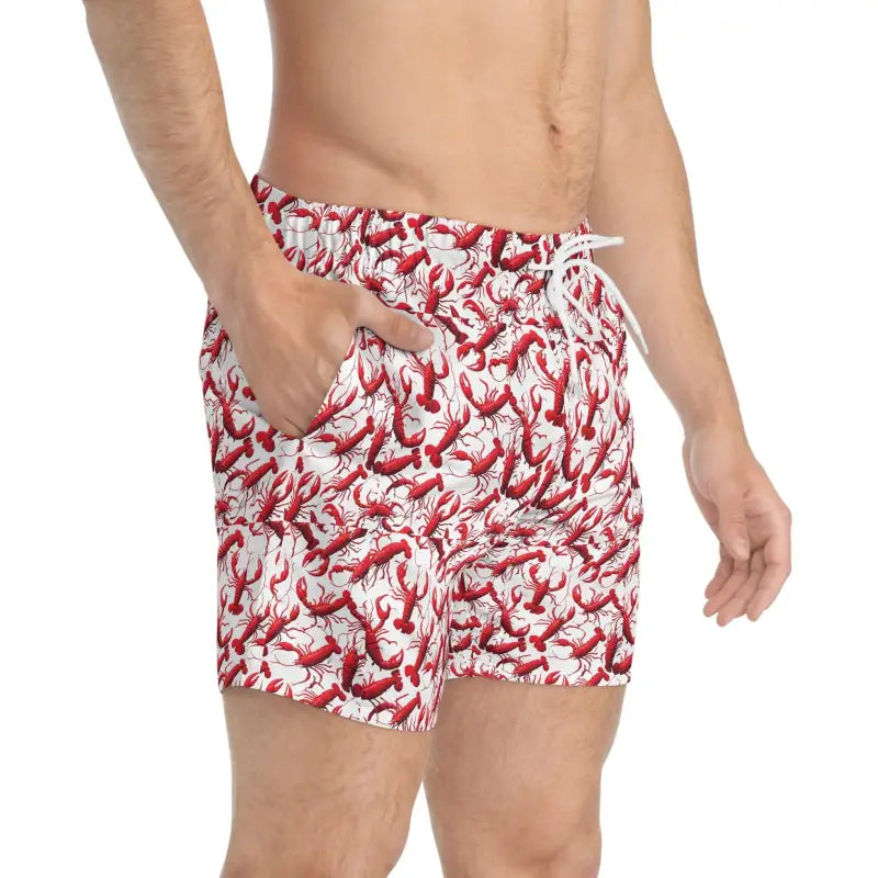Ocean State Styles Lobster Print Swim Trunks Drawstring