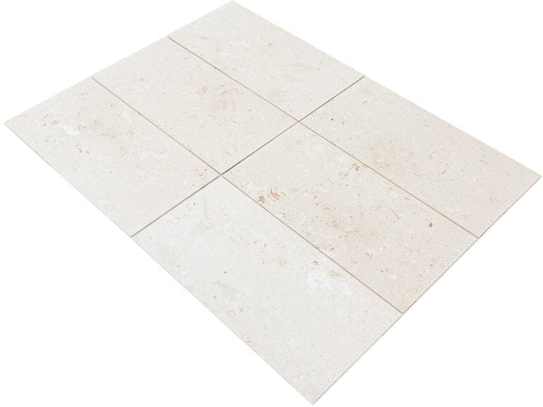 Mayra White Limestone Brushed Floor and Wall Tile 24"x48"x1/2" - Livfloors Collection