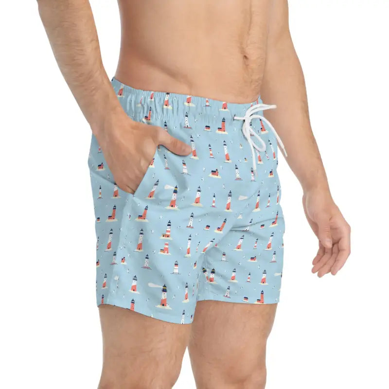 Ocean State Styles Coastline Mens Lighthouse Swim Trunks