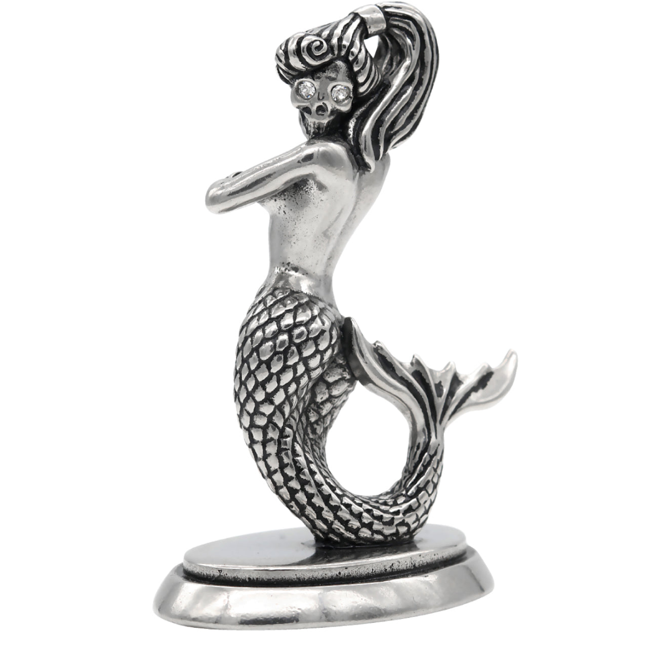 Mermaid Skull Statue Gothic Resin Home Decor Figurine