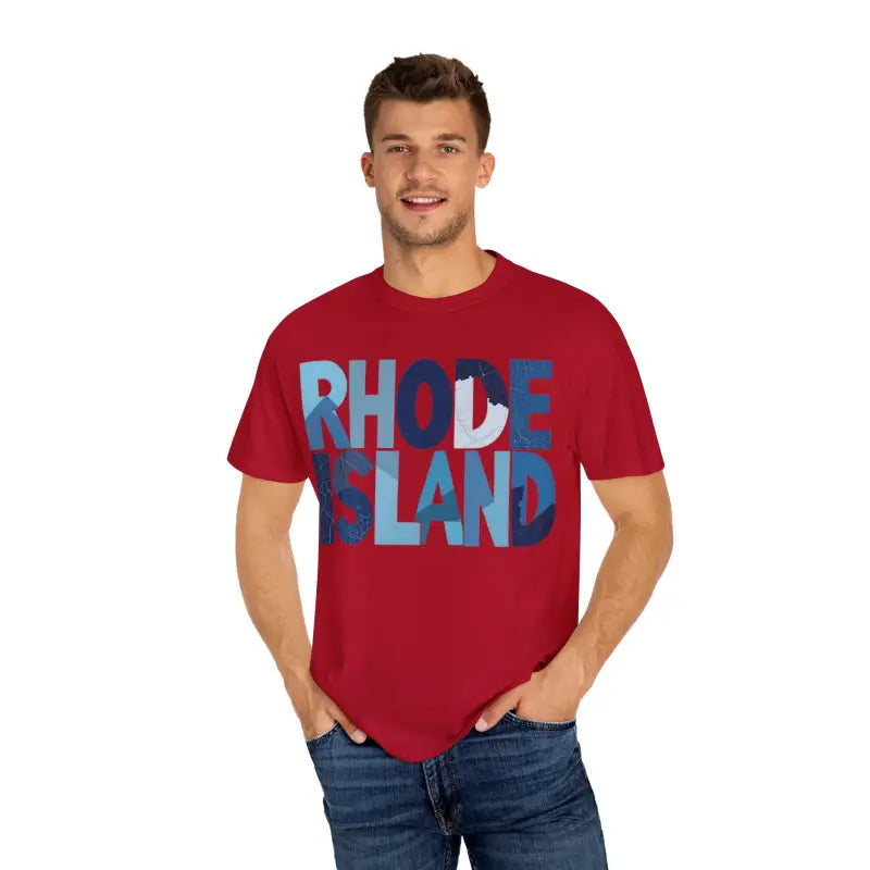 Ocean State Styles Rhode Island Unisex Garment Dyed T Shirt