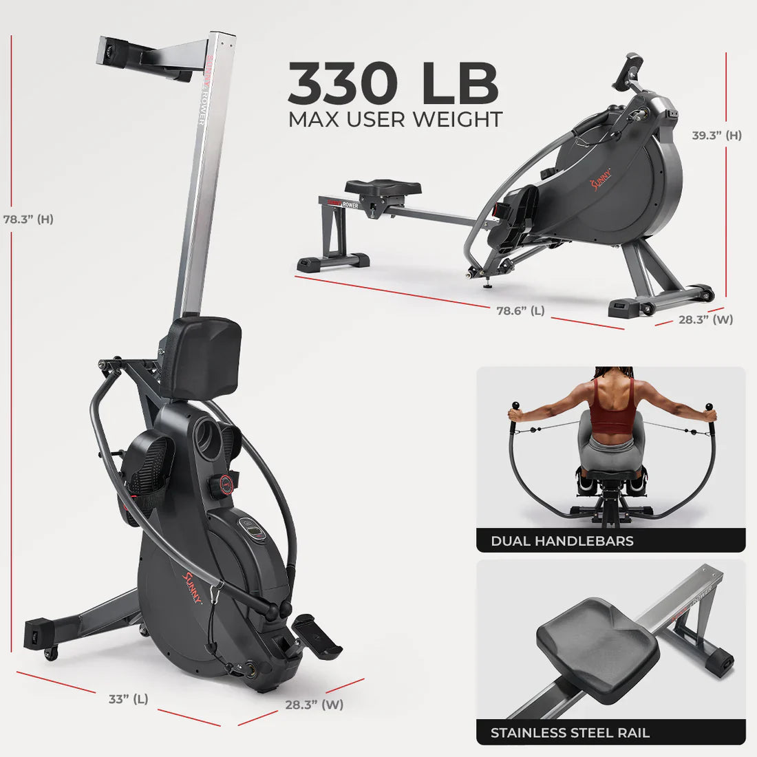 Premium Smart Magnetic Rowing Machine by Sunny Health & Fitness