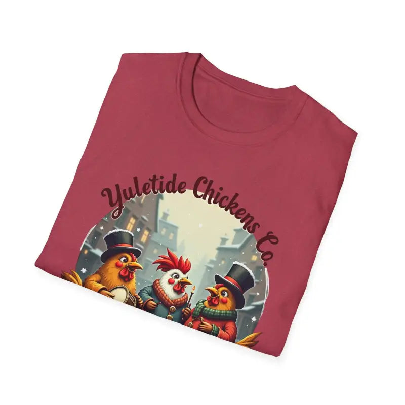 Ocean State Styles T Shirt Yuletide Chickens Design