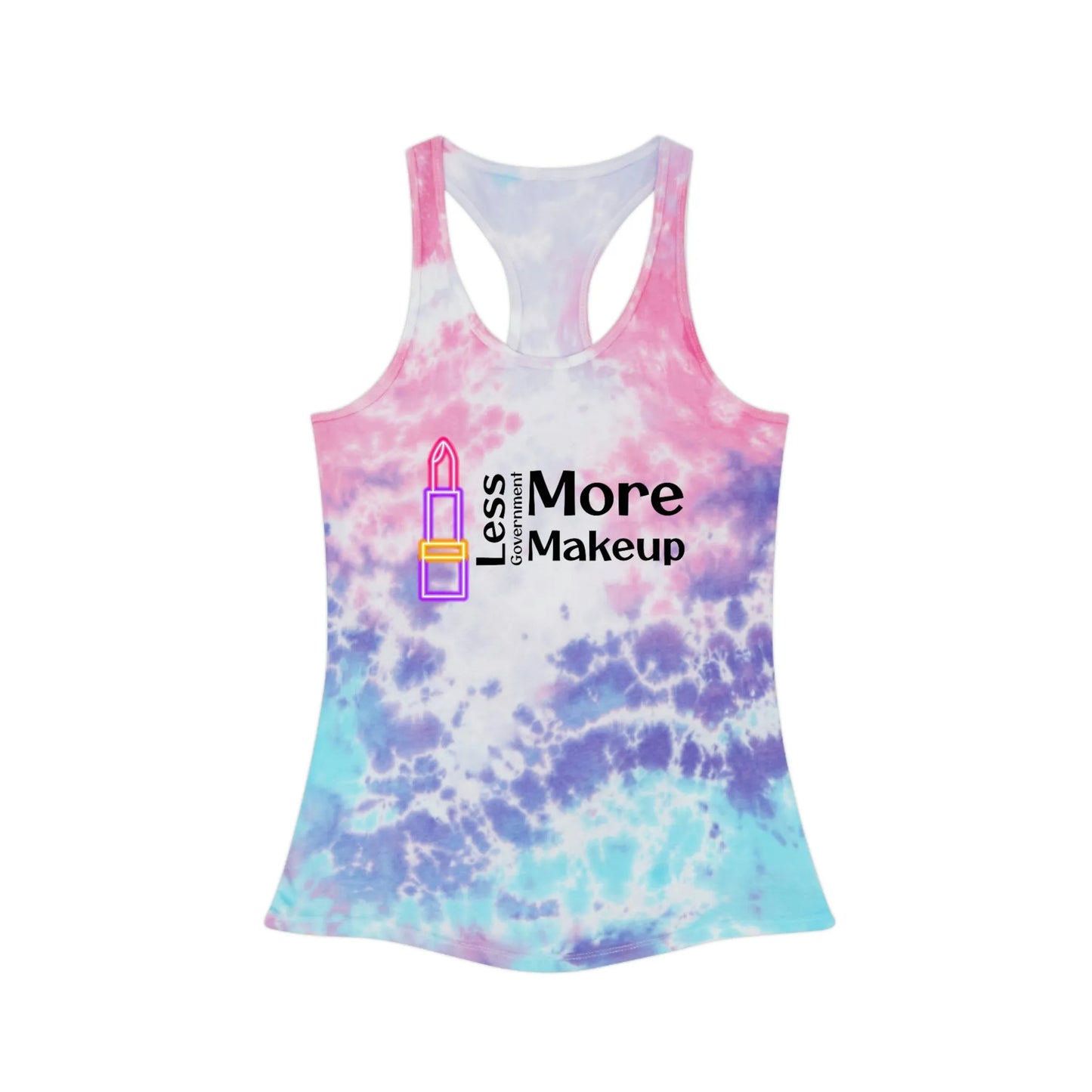 Less Government More Makeup Tie Dye Racerback Tank Top