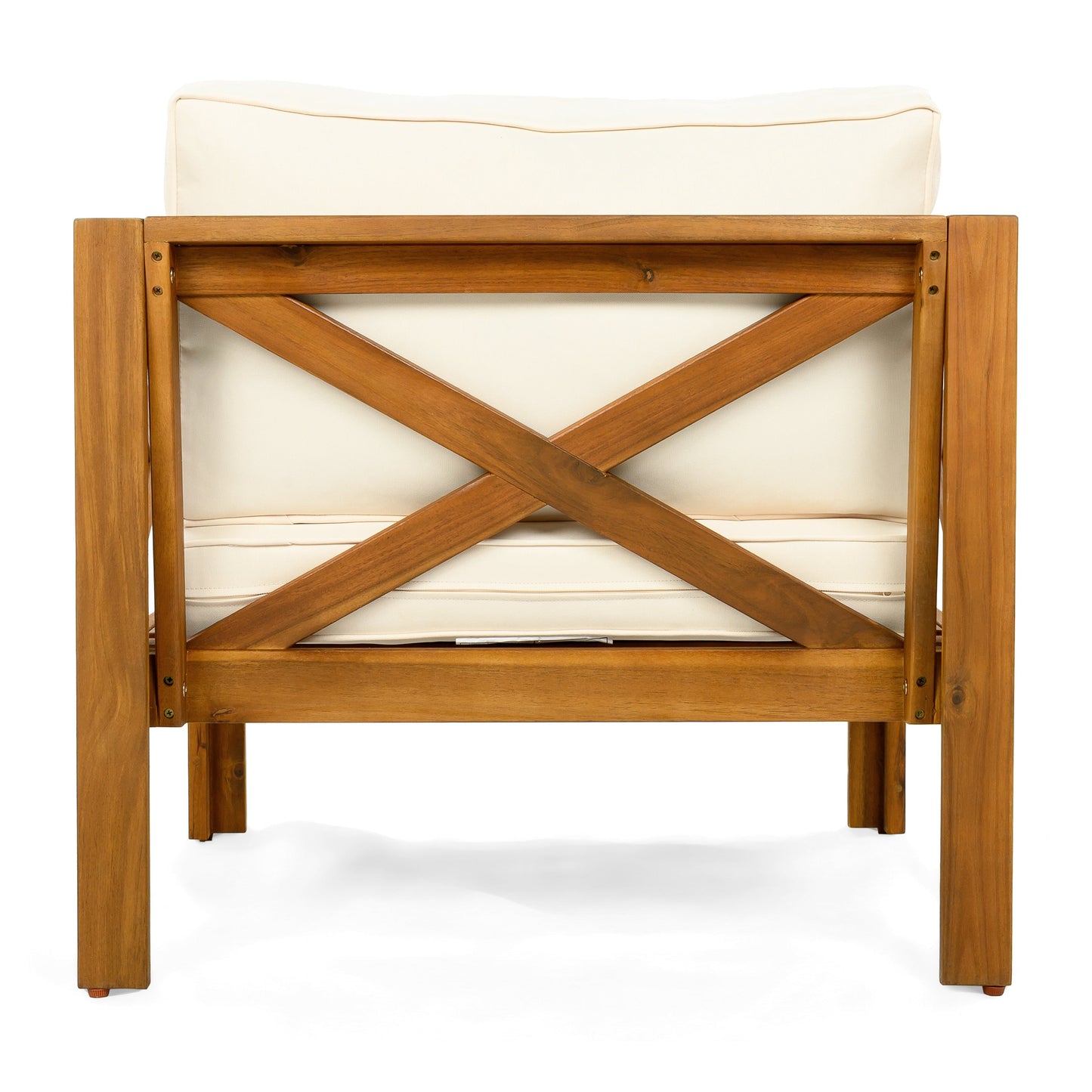 Patio Conversation Set with Acacia Wood Armchairs and End Table