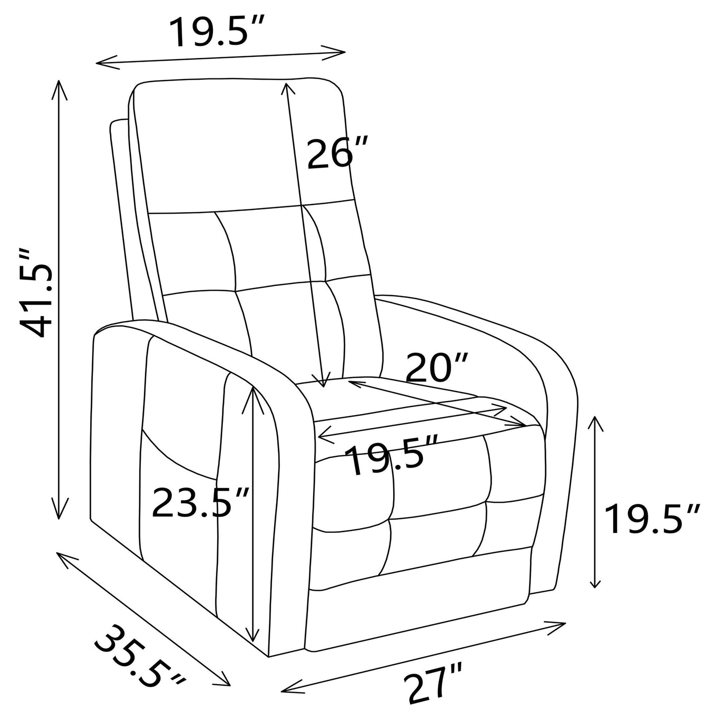 Tufted Power Lift With Foam Cushioning And USB Charging Ports - Gray