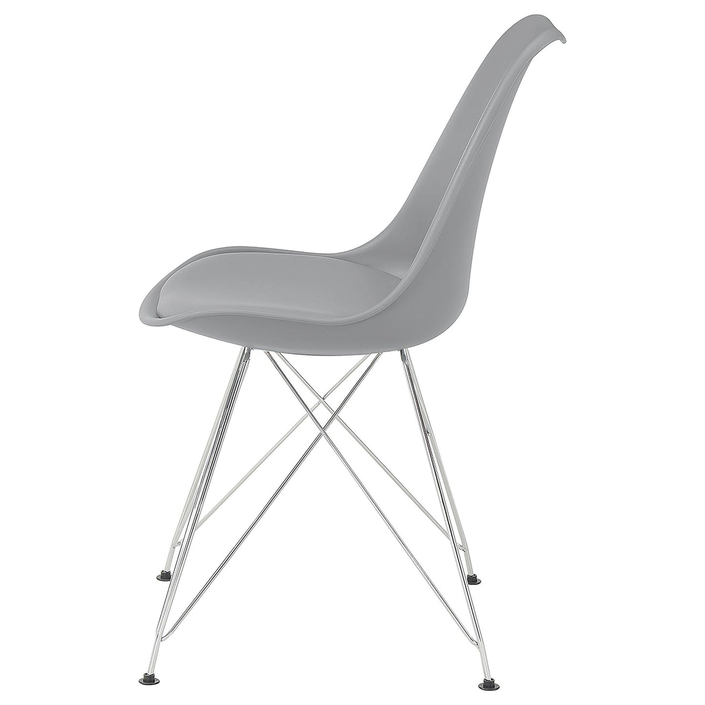 Padded Side Chair And Soft Upholstered Seat (Set of 2) - Gray