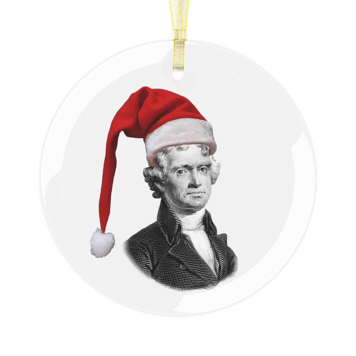 Thomas Jefferson Glass Ornament - 4LibertyShop.com