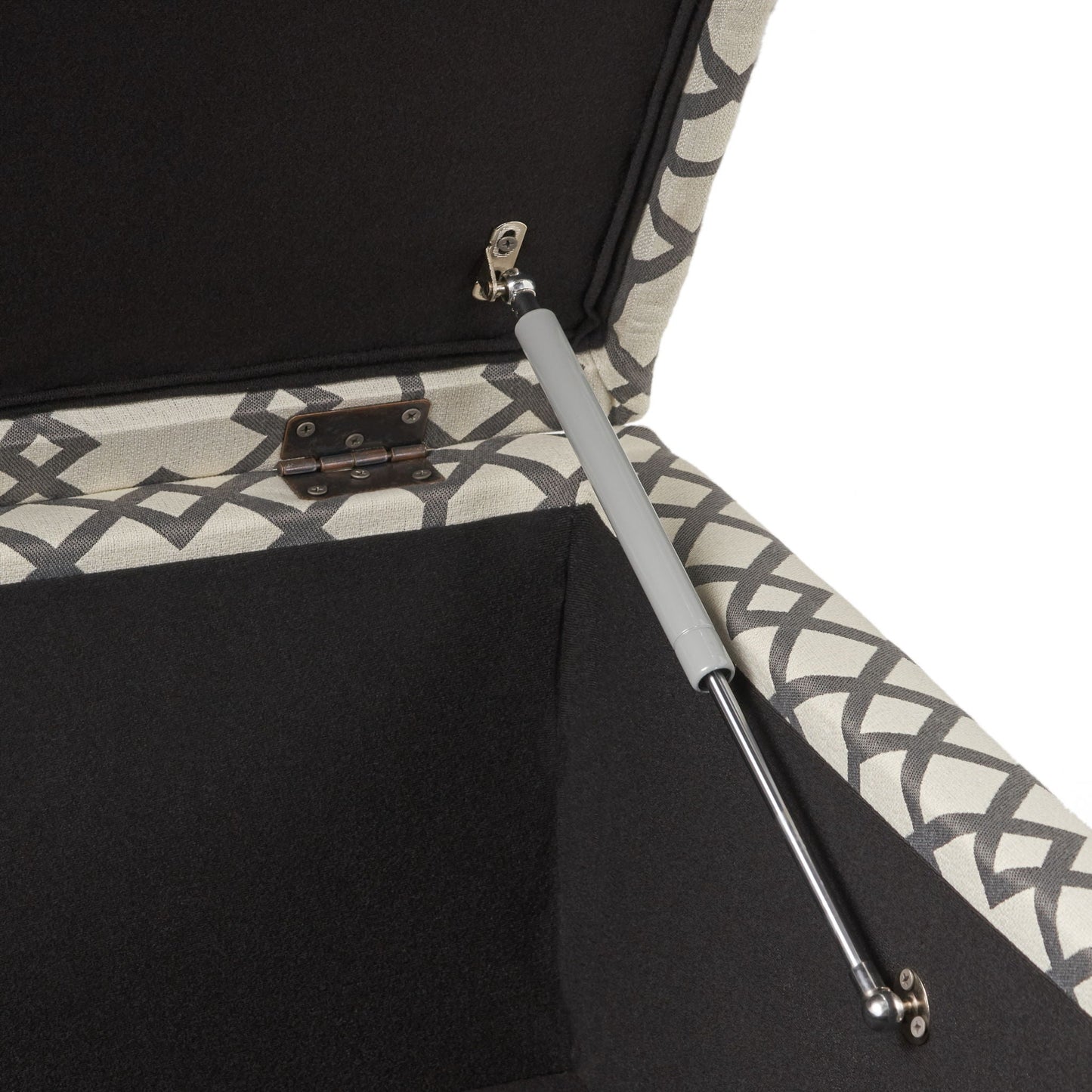 Richmond Storage Ottoman with Unique Pattern and Ample Storage - Gray