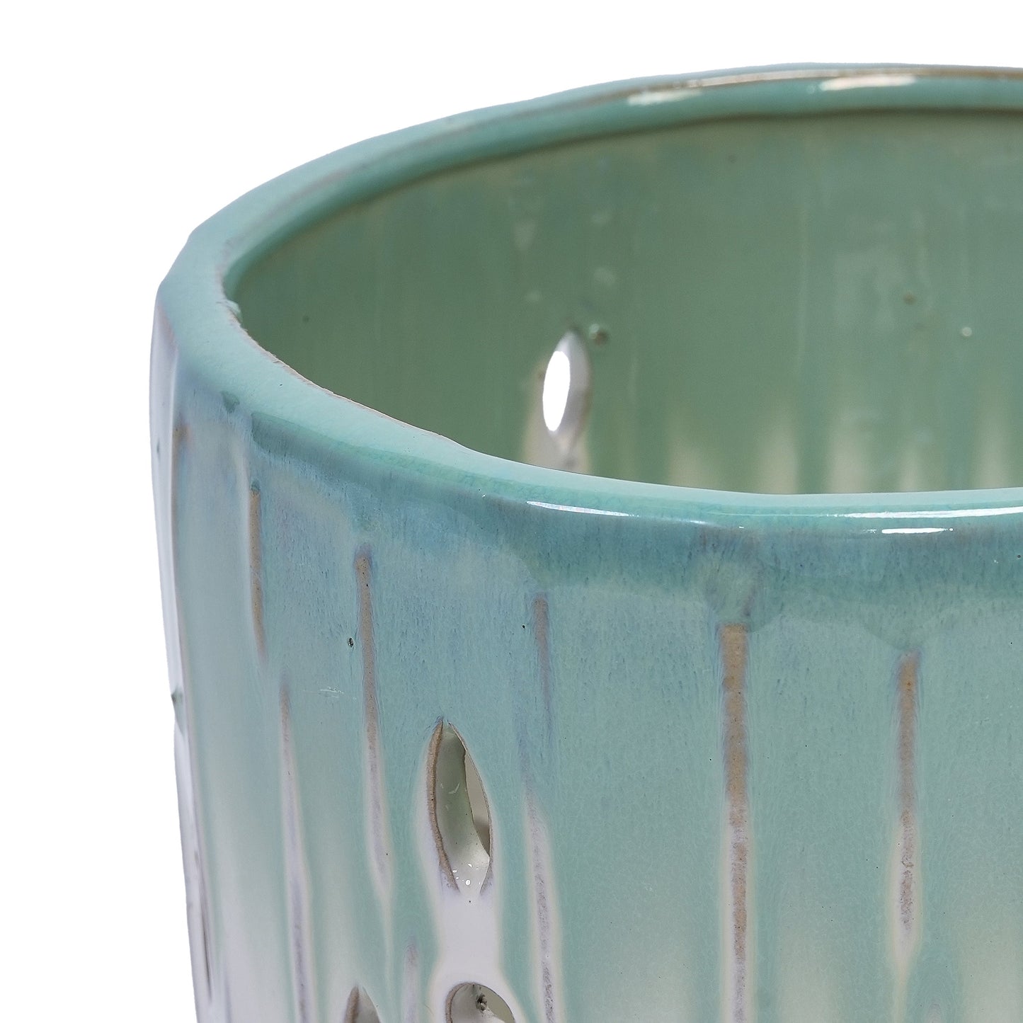Set of 2 Ceramic Flowerpots with Drainage Hole