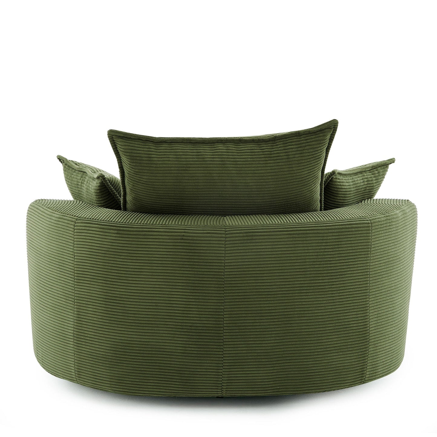 360° Swivel Accent Barrel Chair With Dual Layer Cushion And 3 Removable Pillows