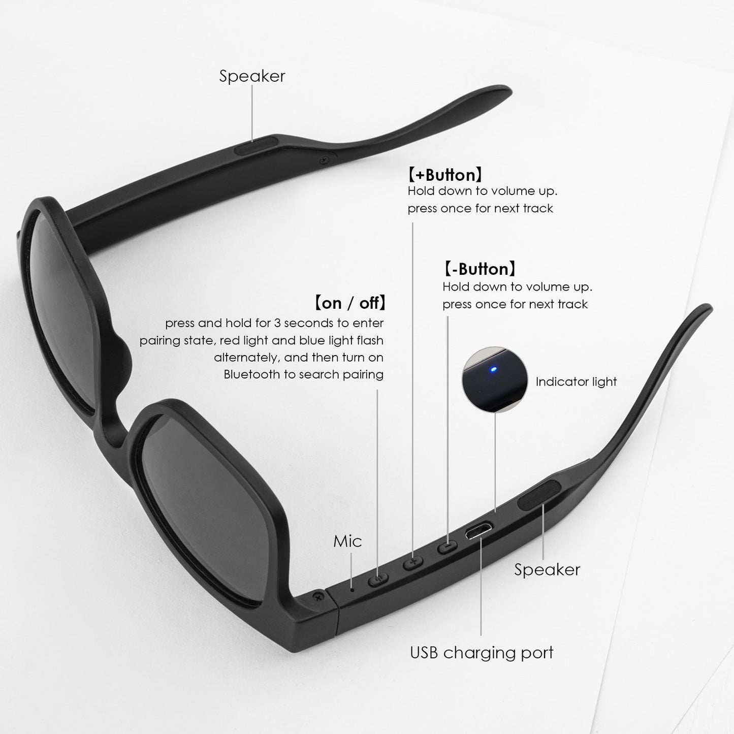 Polarized Music Sun Glasses Earphone