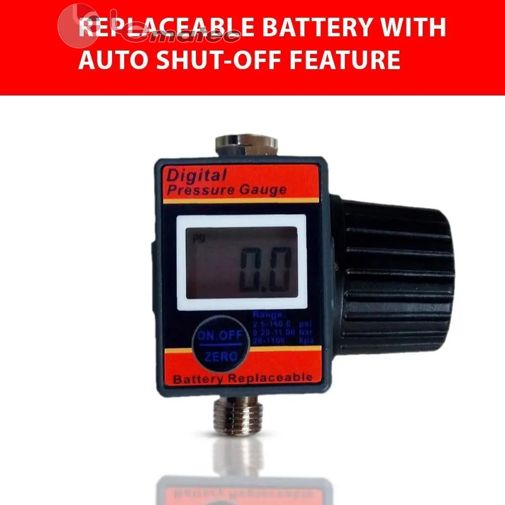 Professional Digital Air Regulator - 160 PSI Diaphragm Control with Multi-Unit Display (DAR02B)