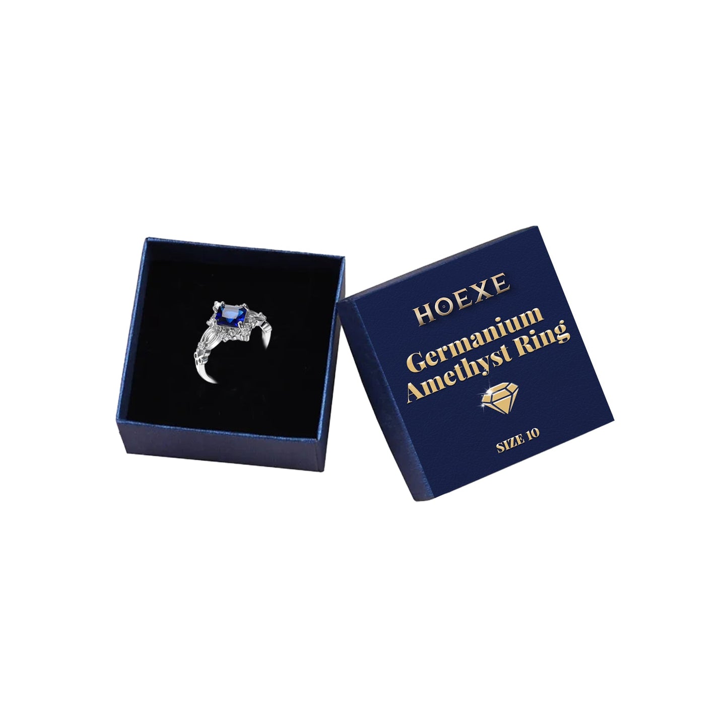 Germanium Amethyst Ring, Ring Simple Everything Fashion Pieces Fashion Clothing With Couple Ring