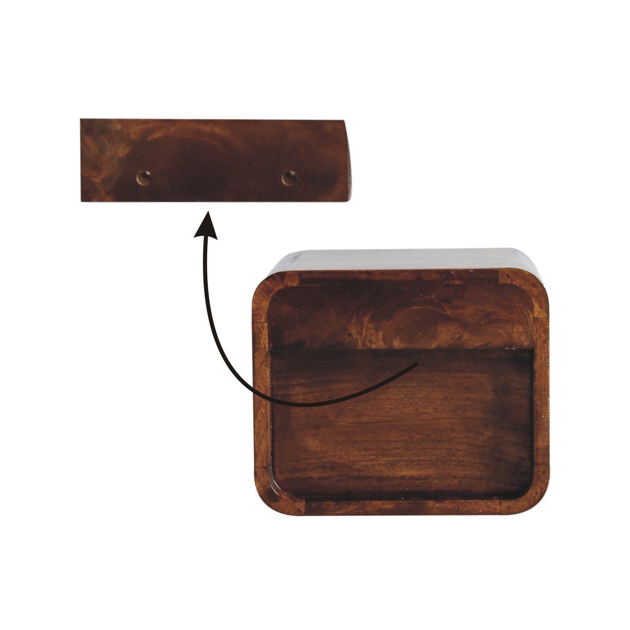 Curved Upper Slot Floating Nightstand