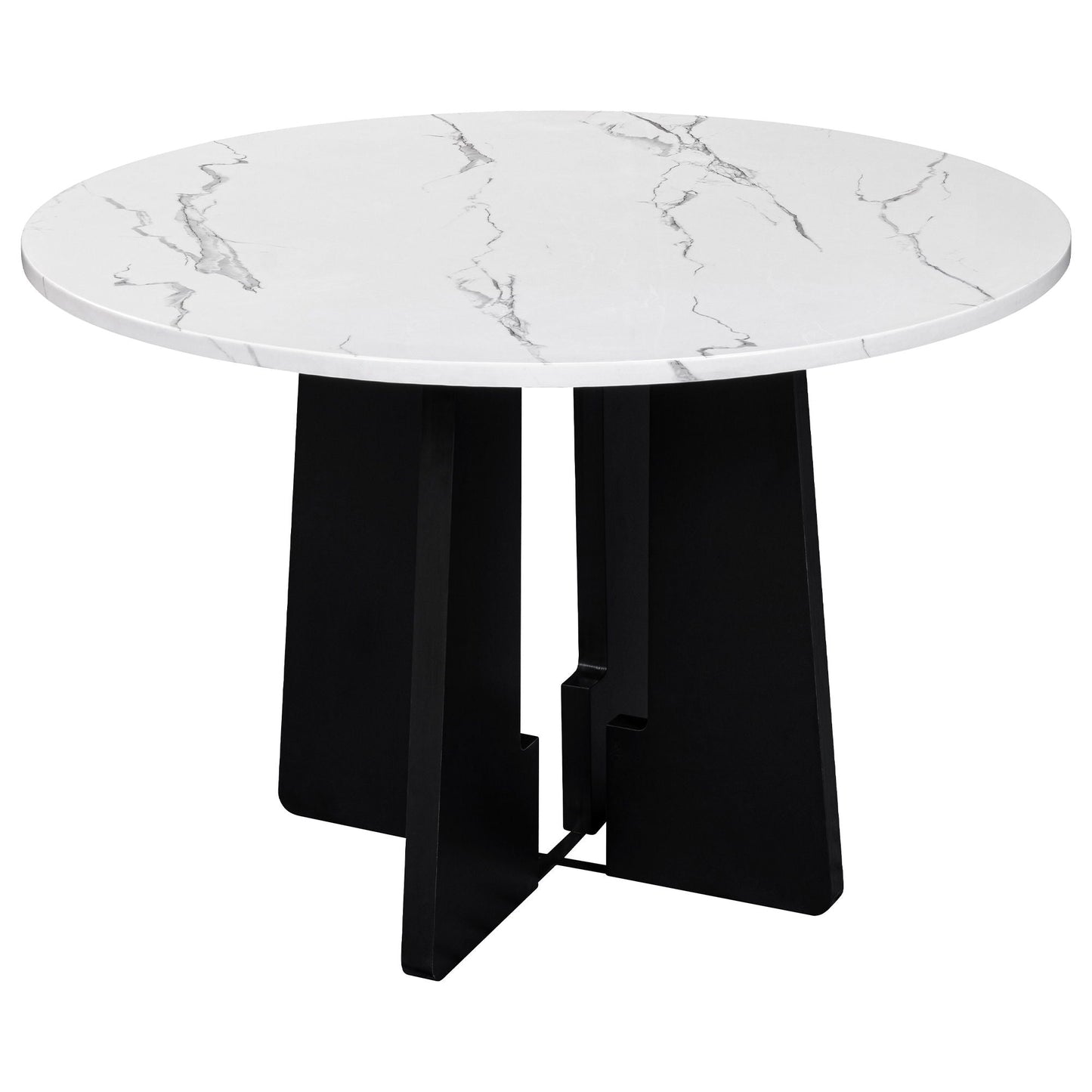 5 Piece Round Dining Table Set, Dining Table And 4 Upholstered Chairs For Dining Room, Kitchen Room, Living Room - White / Gray
