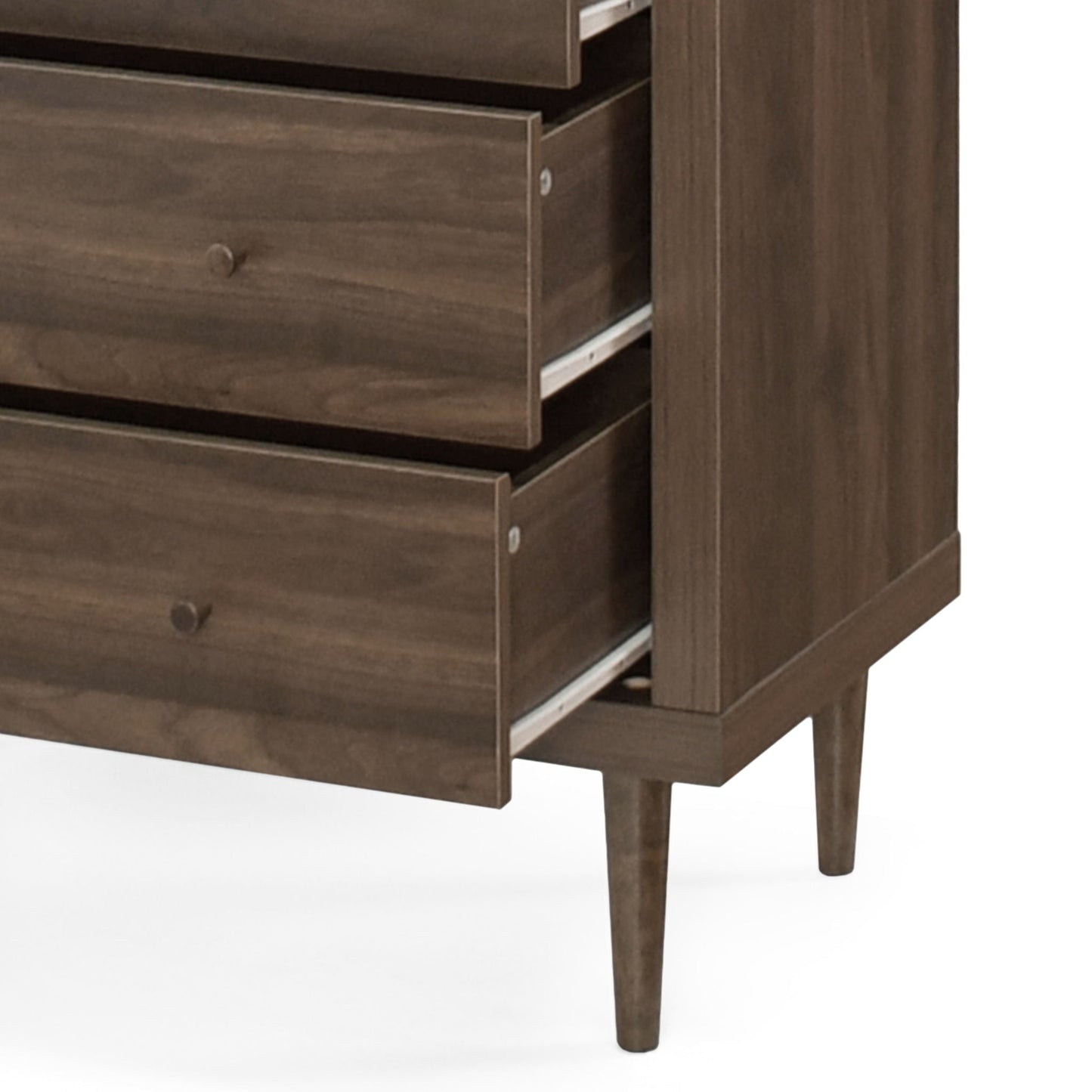 Farhart Mid Century Modern 4 Drawer Dresser - Walnut