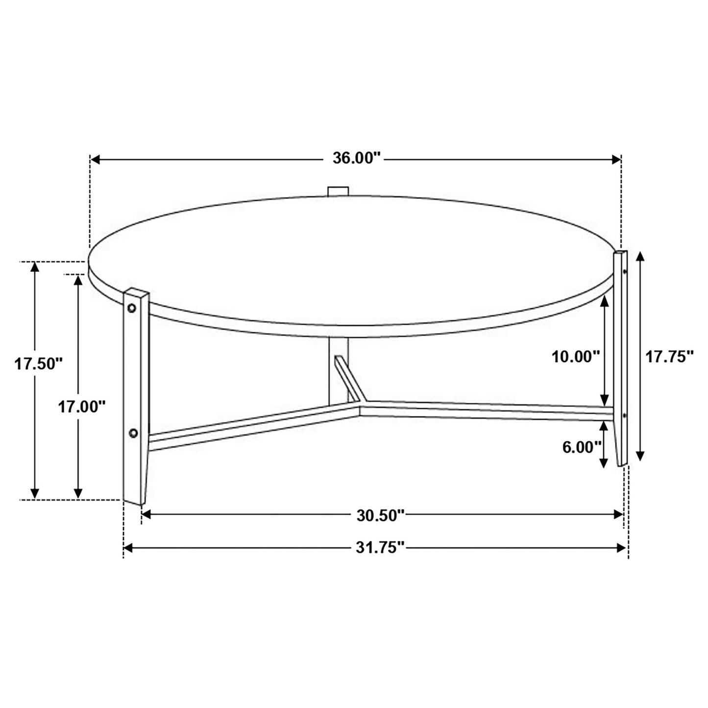 Tandi - Round Marble Coffee Table - White