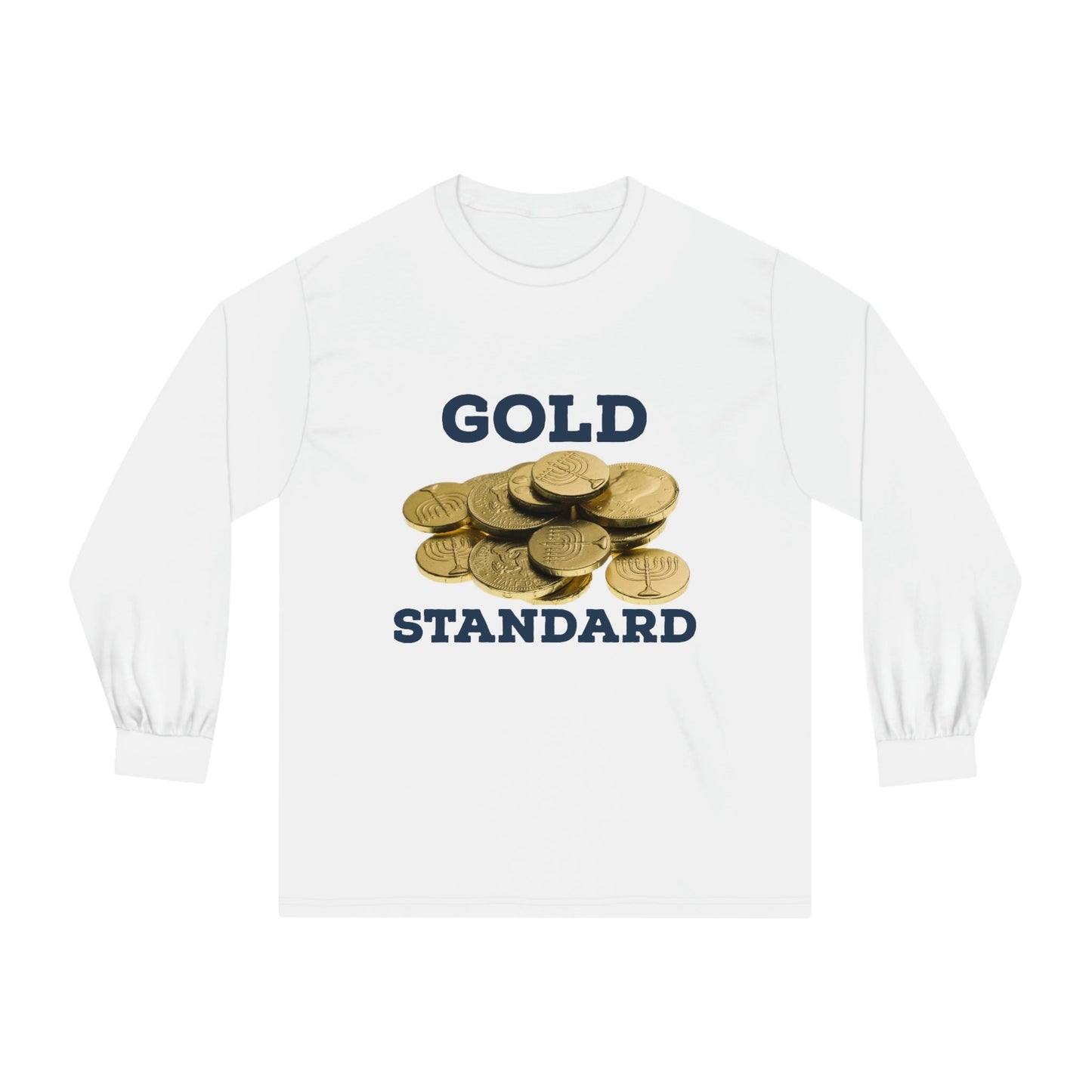 Gold Standard Hanukkah Gelt Long Sleeve Tee - 4LibertyShop.com
