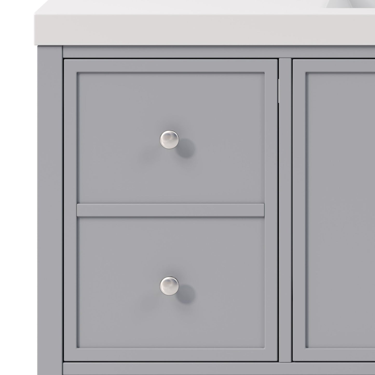 Bathroom Vanity With Separate Sink, Soft Close Doors And 4 Drawers