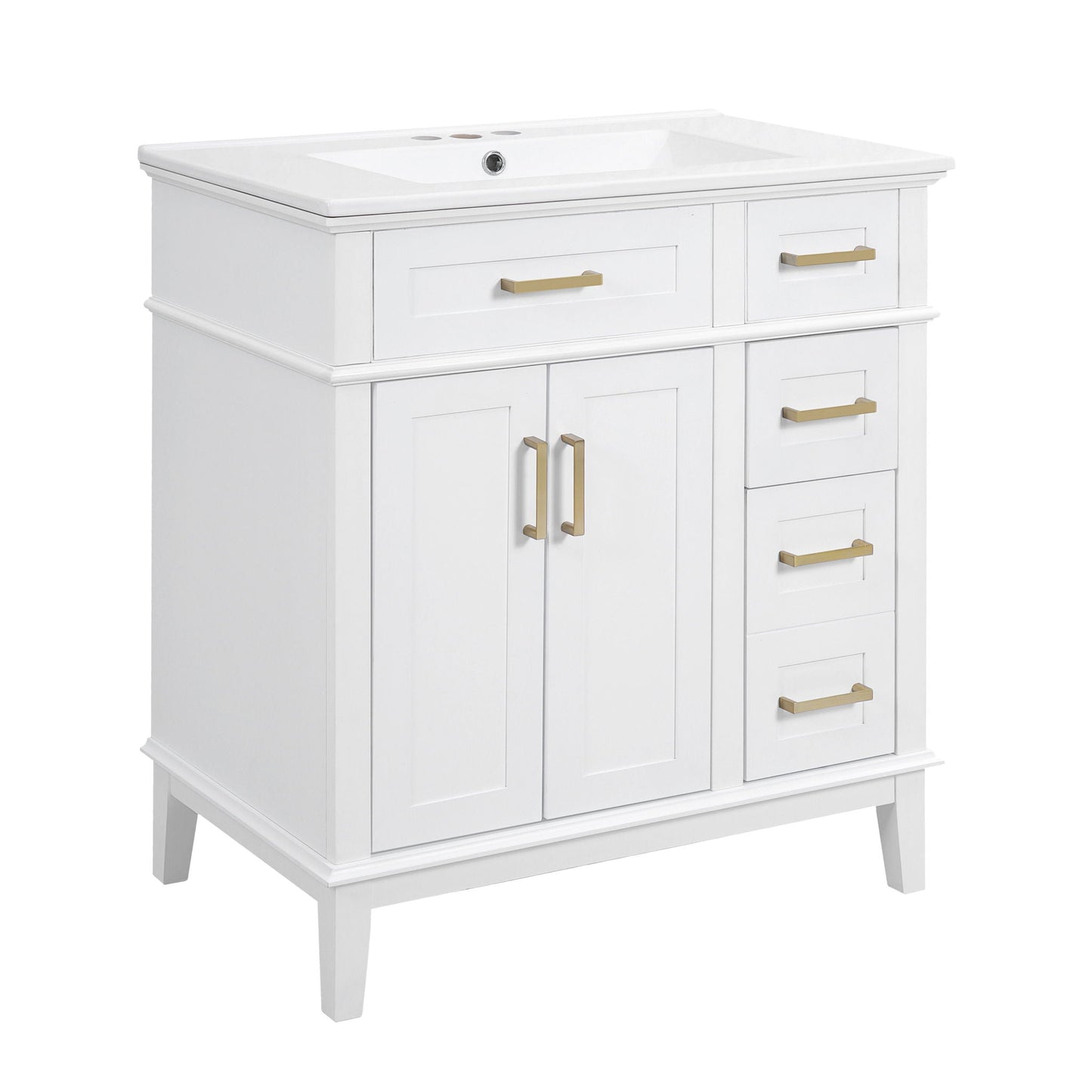 Modern Bathroom Vanity With Ceramic Sink, Soft Close Storage Cabinet