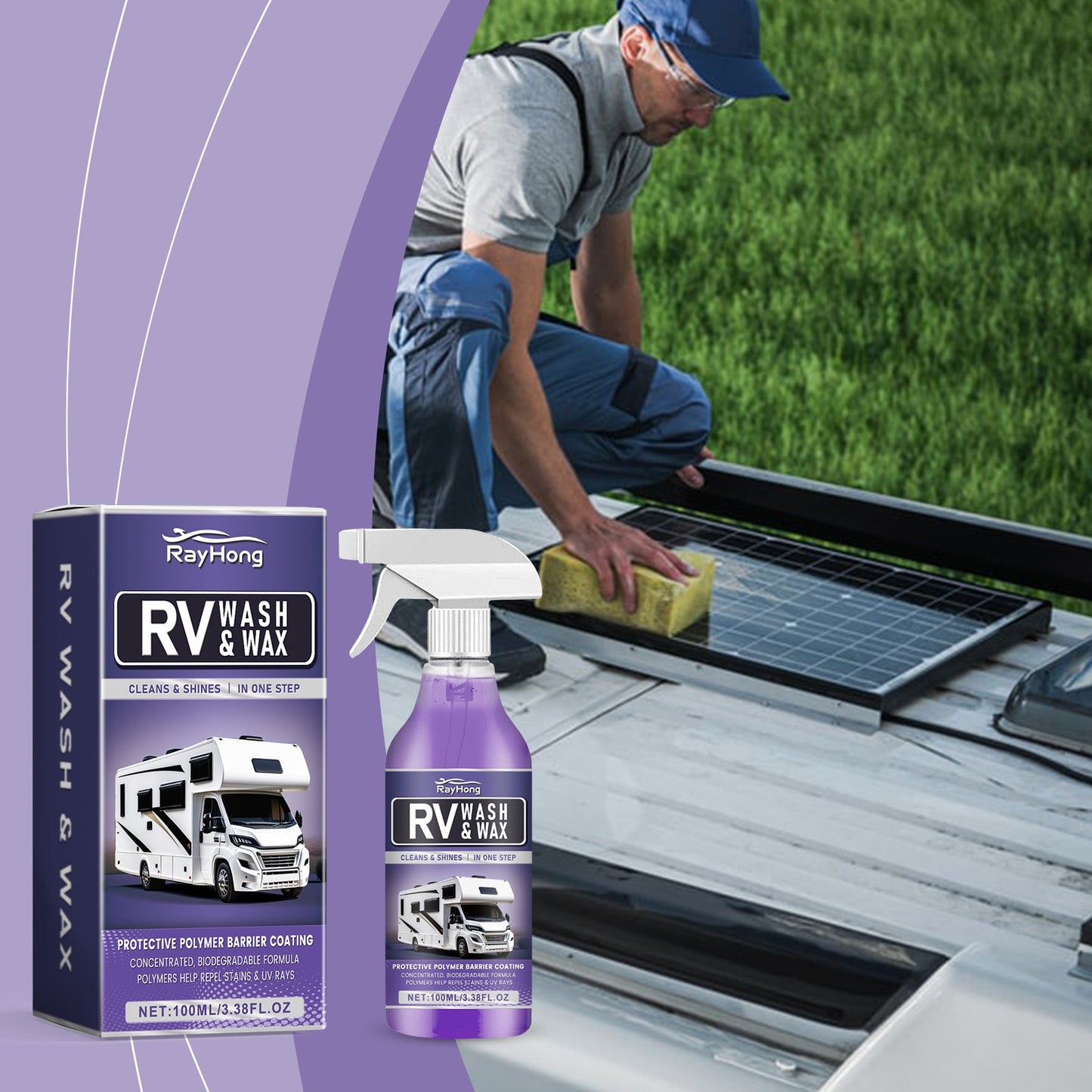 Motorhome Cleaning Solution, One Step Cleaning Easy Decontamination Bright As New Anti-Uv Coating Agent